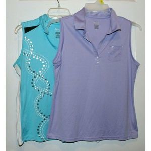 2 lot Izod Cool FX Golf Tennis Running Top Large